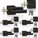 5 Pack Exterior Door Handle with Single Cylinder Deadbolt,Front Door Handle and Deadbolt Set,Matte Black Keyed Alike Heavy Duty Door Lever Locksets Right & Left Sided Doors,1 Key 1 Combo