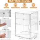 ERTIUANIO Baby Bottle Organizer 3 Tier Bottle Storage Organizer Baby for Nipples, Pump Parts, Food Jars Clear Acrylic Bottle Station Organizer for Countertop and Kitchen, Gifts for New Mom