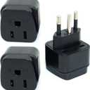 US/Canada/Japan to Brazil (Type N) Plug Adaptor, 3-Pin Type B Grounded USA Plug Convert to 3-pin Brazil Socket (3 Pieces)