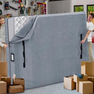 Mattress Bags for Moving and Storage, BETU Queen Mattress Protector Waterproof Mattress Cover with 8 Heavy Duty Handles and Zipper Extra Thick Moving Supplies for Bed Reusable (82x62x13.5 Grey) (Gray)