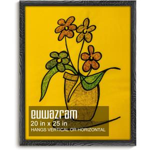 Ornate Matte Black 20x25 Frame - Single Frame, 20 x 25 Poster Frame for Artwork, Puzzles, Photos, Movie Posters Picture Frames