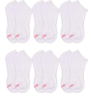 On The Go Hosiery Women's Cushion Fashion No Show Socks /Invisible Socks (6 Pair/ 3 Pack) (White), One Size (G-01)