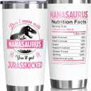 Best Nana Gifts Mothers Day Gifts from Granddaughter, Grandson, Grandkids, Grandchildren, 20 OZ Tumbler Unique Nanasaurus Birthday Gift for Grandma Grandmother Gigi New Nana Grandparents Insulated Cup