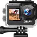4K Action Camera - Dual Touch Screen, Underwater Sports Camera with WiFi, 170 Wide Angle,Vlogging Sports,Anti-Shake Long Battery Life - Free 64GB MicroSD Card