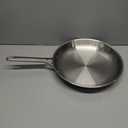 GoodCook Stainless Steel Fry Pan 12-Inch, Oven-Safe to 500F & Induction-Safe Compatible with All Stovetops 3-Layer Construction for Even Heating Non-Toxic PTFE & PFOA Free, Silver