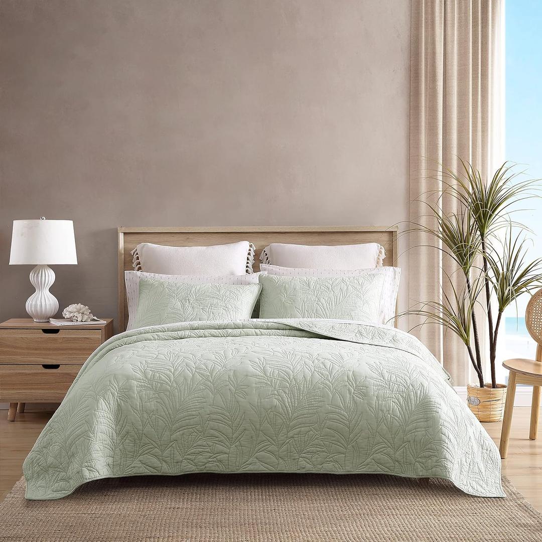 Tommy Bahama - King Quilt, Reversible Cotton Bedding, Pre-Washed for Added Softness (Costa Sera Green, King)