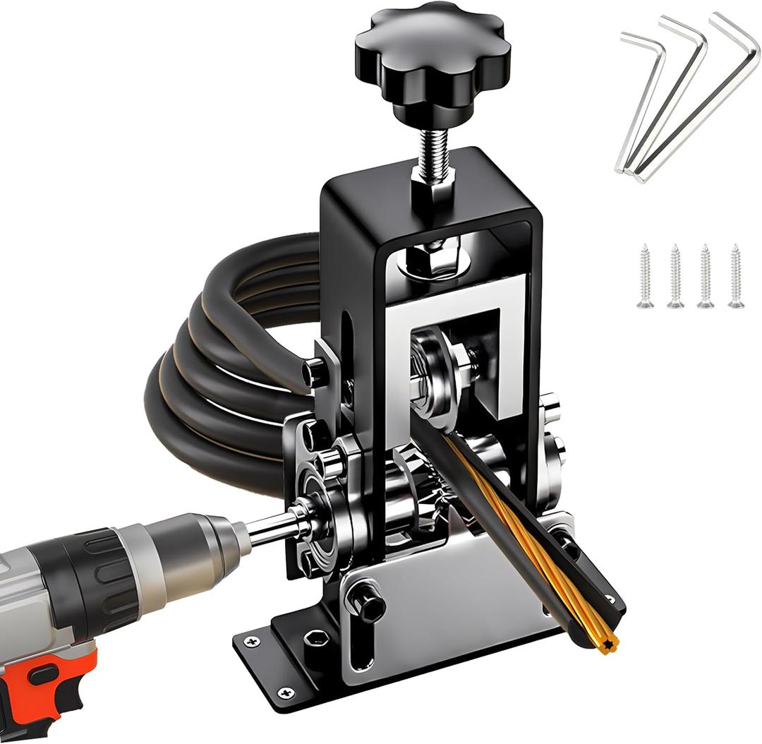 Wire Stripping Machine for Drill Gauge Wire 0.1-1 inches, Scrapping Copper Wire Peeler Machine, Wire Stripper Drill Powered Hand Crank Wire Stripper Tool for Scrap Wire