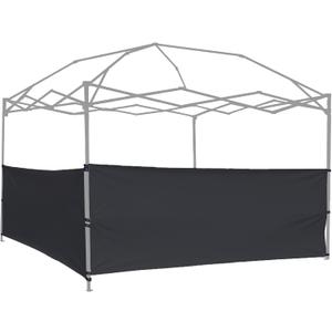 2pcs Half Sidewalls Panel for Pop Up Canopy Gazebo Tent Shelter 10'x10', 10'x15', 10'x20' Vertical Leg, 2 Black Half Walls Only
