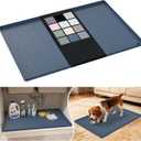 URMONA Waterproof Silicone Under Sink Mat 28'' x 19'' Shelf Liner for Kitchen and Bathroom, Cabinet and Counter Protector, Storage and Organizers, Litter Mat, Pet Cat Puppy Essentials(Dark Grey)