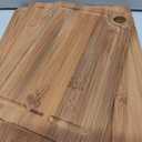 Bamboo Cutting Board for Kitchen  3-Piece Wooden Boards with Juice Grooves, Side Handles, Non-Slip Mats  Perfect for Meat, Veggies Fruit,Cutting Board & Knife Sets  Ideal Kitchen Gift (Carbonized brown)