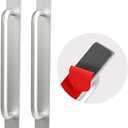 2pcs Self-Stick Instant Cabinet Drawer Handles Pulls | Aluminum Alloy Drawer Push Pull Handles Helper with Adhesive Door Handle for Kitchen Cabinet Drawer Window Sliding Closet (silver, Small(147mm))