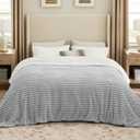 Bedsure Sherpa Blanket Queen Size for Bed - Super Soft, Cozy Fleece Thick Warm Blanket for Winter, GentleSoft Home Room Decor, Grey, 90x90 Inches