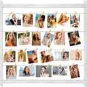 PHOENANCEE Collage Picture Frame,Photo Display Board,Hanging Pictures Frames with Clips for Graduation Birthday Party,Dorm Photo Card Wall Decor Hanger Holder,Upgraded,Easy To Assemble,Large(White (1 PackAdvanced Upgrades)