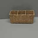 Ayiaren Wicker Flatware Silverware Caddy Cutlery Holder Kitchen Silverware Organizer Storage for Countertop Small Utensil Holders Party Table Spoon Knives Fork Holder Flatware Utensils Caddy Basket (9.5"Lx4"Hx3.3"W, Natural)