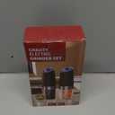 CIRCLE JOY Gravity Electric Salt and Pepper Grinder Set Automatic Salt and Pepper Grinder Set with LED Light, Battery Operated, Adjustable Coarseness, Large Capacity, for Home Kitchen BBQ, Black