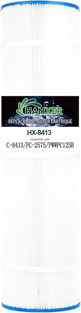 Swimming Pool Filter Replaces for C-8413, Filbur FC-2575, PWWPC125B, Sta-Rite PXC-125, Posi-Clear PXC-150, Waterway Pro Clear 125, 81253, 125 Sq.Ft Filter Cartridge, 1 Pack