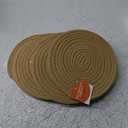 4 Pack Round Woven Placemats,13.8 inch Plate Chargers Brown Jute Thick Place Mats Cotton Jute Rope Braided Tablemats Rattan Tablemats Weave Placemats for Dining Table