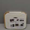 Pakusane Recycling Bin for Kitchen Indoor Home, Beige Color Large 100L/ 26 Gallon Recycle Bin with Lid Removeable Reusable Inner Bag Bottle Can Glass Waste Plastice Stickers