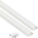 D-Line 31.4in TV Cord Hider, Patented Half Round Cable Cover, Hide Wall Mount TV Wires, Hinged One-Piece Cable Concealer, Adhesive, Decorative Raceway - 2X 0.78in W x 0.39in H x 15.7in L - White, Pack of 3