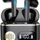 Wireless Earbuds, Bluetooth 6.1 Headphones Bass Stereo, 2026 Bluetooth Earbuds AI Translation Earbuds in Ear Earbuds with Dual LED Display Bluetooth Headphones Earphone for Gym/Running/Workout