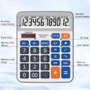 Desktop Calculator Extra Large 5-Inch Clear LCD Display 12-Digit Big Number Button Office Calculator with Auto Sleep Function (OS-5M)