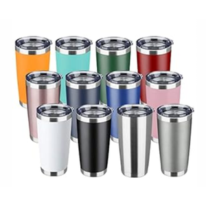 EcoMozz 20oz Tumbler Stainless Steel Vacuum Insulated Mug with Lid, Double Wall Travel Mug, Durable Powder Coated Coffee Cup, Suitable for Ice Drinks and Hot Beverage（New Mix 12 pack）