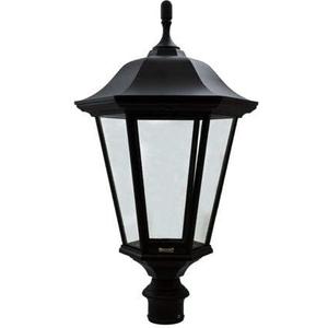 GM225-B Large Post Top Fixture W/Clear Glass 120 Volts, Black