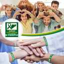 60 Pcs/30 Sets Liver Cancer Awareness Silicone Wristbands with Cards Include 30 Green Ribbon Wristband 30 Liver Cancer Awareness Cards for Men Women Teen Campaign Support Charity Supplies