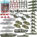 3 otters 360PCS Army Men Military Set, Army Men Toy Soldiers Plastic Military Figures Aircraft Carrier Warships Submarines and Other Accessories for Kids, for Toddler Kids Boys Ages 3+