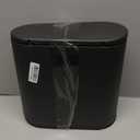 Sooyee 10 Liter Rectangular Plastic Trash Can Wastebasket with Press Type Lid,2.4 Gallon Garbage Container Bin for Bathroom,Powder Room,Bedroom,Kitchen,Craft Room,Office (Black)