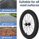 16 Inch Kids Bike Front Wheels Replacement with Solid Air Rubber Tire and Inner Tube, Bicycle Bike Wheels Don't Fit with Huffy Bike(13 Inch Wrench Included)