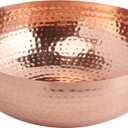 Creative Co-Op Round Hammered Metal Bowl, Copper Finish, 14"L x 14"W x 4.5"H