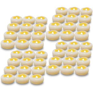 JMTONE Floating Candles, Water-Activated 2.3" Flameless LED Candle Waterproof Plastic White Battery Operated Candle for Centerpieces, Cylinder Vases Table Decorations Wedding Pool Party 48 Packs