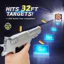 Foam Blaster Pistol Toy Gun with Shell Ejecting Safe for Kids Ages 6+ Includes 50 Soft Bullets & Goggles 32ft Shooting Range Fun Indoor Outdoor Party Game Great for Foam Dart Battles
