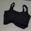 Women's Sports Bra Medium Support Cross Back Square Neck Longline Padded Workout Crop Tank Tops, Large