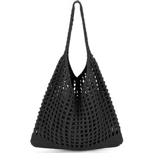 EIMMBD Crochet Bags for Women Beach Totes Bags Aesthetic Summer Tote Shoulder Hippie Bag Knit Bag