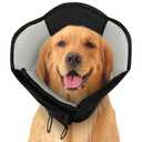 SUNFURA Dog Cone - Soft Cone for Dogs to Stop Licking, Pet E-Collar Alternative After Surgery, Adjustable Pet Recovery Collar for Wound Healing, Black S