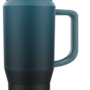 40 oz Insulated Water Bottle Jug with Straw and Handle, Large Metal Sport Water Flask, Stainless Steel Travel Coffee Mug Cup, Thermal Coffee Tumblers with Lid, Indigo Black (40 Ounces, .Black Blue)