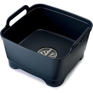 Joseph Joseph Wash & Drain Kitchen Dish Tub Wash Basin with Handles and Draining Plug, 9 liters/2.3 Gallons, Gray