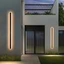 47 Inch Long Outdoor Wall Lights 3000K Black Exterior Light Fixtures Wall Mount Modern Porch Lights Sconce Long LED Modern Outdoor Wall Sconce for House Front Door, 47.2 inch-1pack