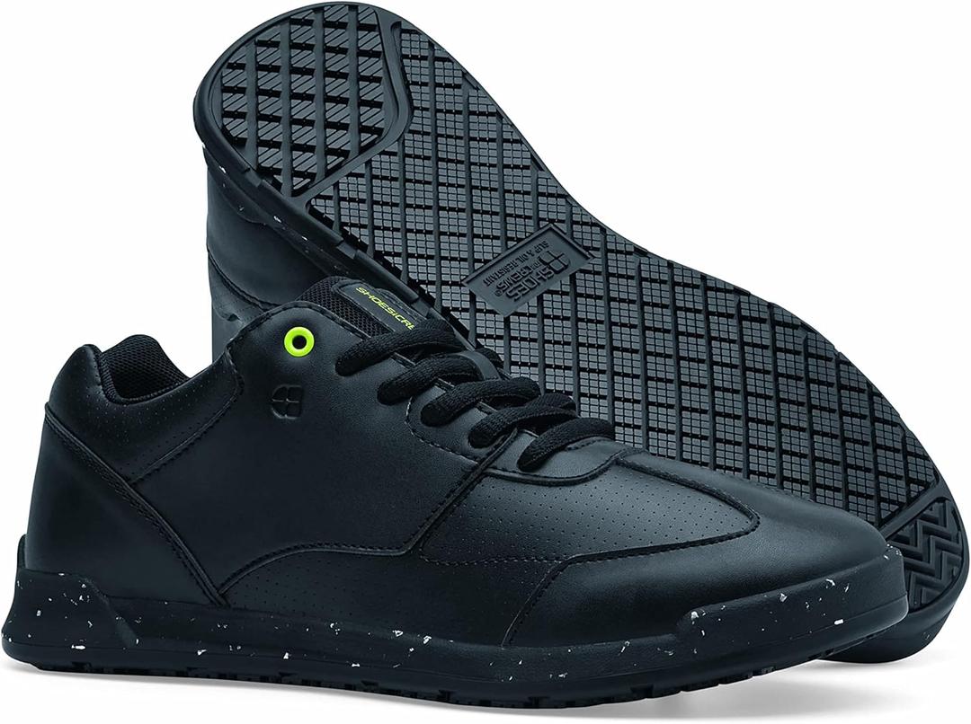 Shoes for Crews Liberty Women's Non Slip Work Shoes - Work & Safety Footwear, Comfortable Water Resistant Womens Food Service Sneakers - Black (6)