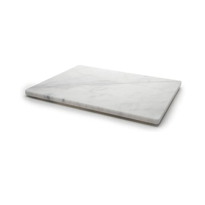 Home Basics Multi-Purpose Pastry Marble Tray Cutting Board Slab With Non-Slip Feet For Stability & Scratch Protection For Countertop. Easy To Clean, Trivet (8 Inches x 12 Inches)
