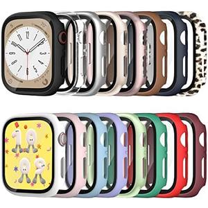 COMMUTER 16 Pack Apple Watch Series 3/2/1 42mm Screen Protector, Hard PC Ultra-Thin Protective Face Cover Case with Built-in Tempered Glass Film