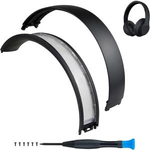 SOPROM Top & Bottom Rubber Headband Kit for Beats Studio 3 & Studio 2 Wired & Wireless Headphones, Durable Silicone & Plastic Repair Kit for Replacement Headstrap Pads (Studio3-Matte Black)