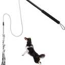 Flirt Pole for Small Medium Dogs,Interactive Chase and Tug of War Outdoor Dog Toys,Heavy Duty Dog Teaser Wand Chase Toys with Rope,Durable Flirt Stick Pole for Dogs Outside Agility Exercise & Training