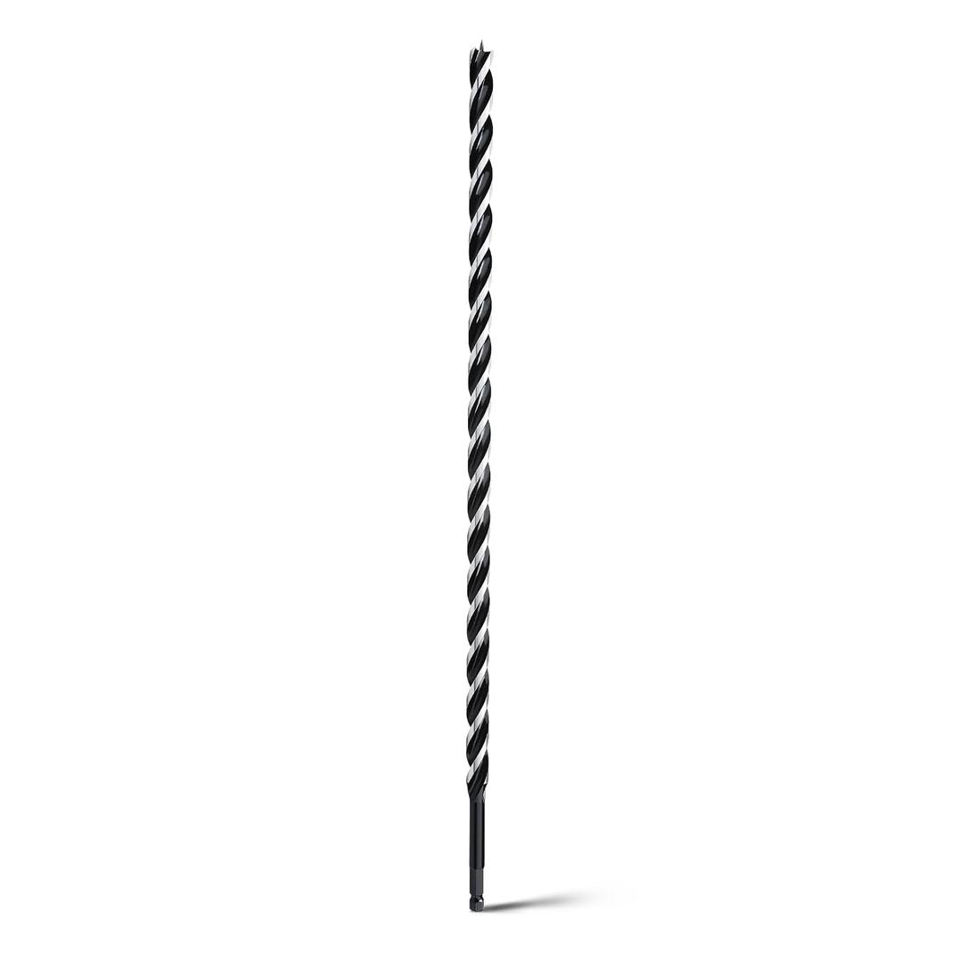 1/2" x 24" Auger Drill Bit for Soft and Hard Wood, Plastic, Drywall and Composite Materials, Hex Shank Tri Flute Wood Drill Bit