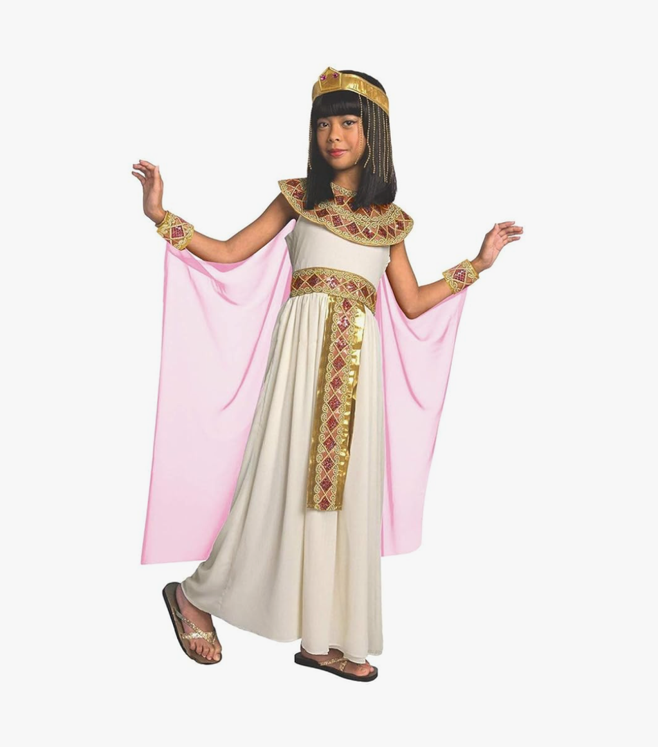 Morph Pink Cleopatra Costume for Girls, Egyptian Dress, Greek Goddess Costume for Kids, Halloween Costumes for Girls, Size S
