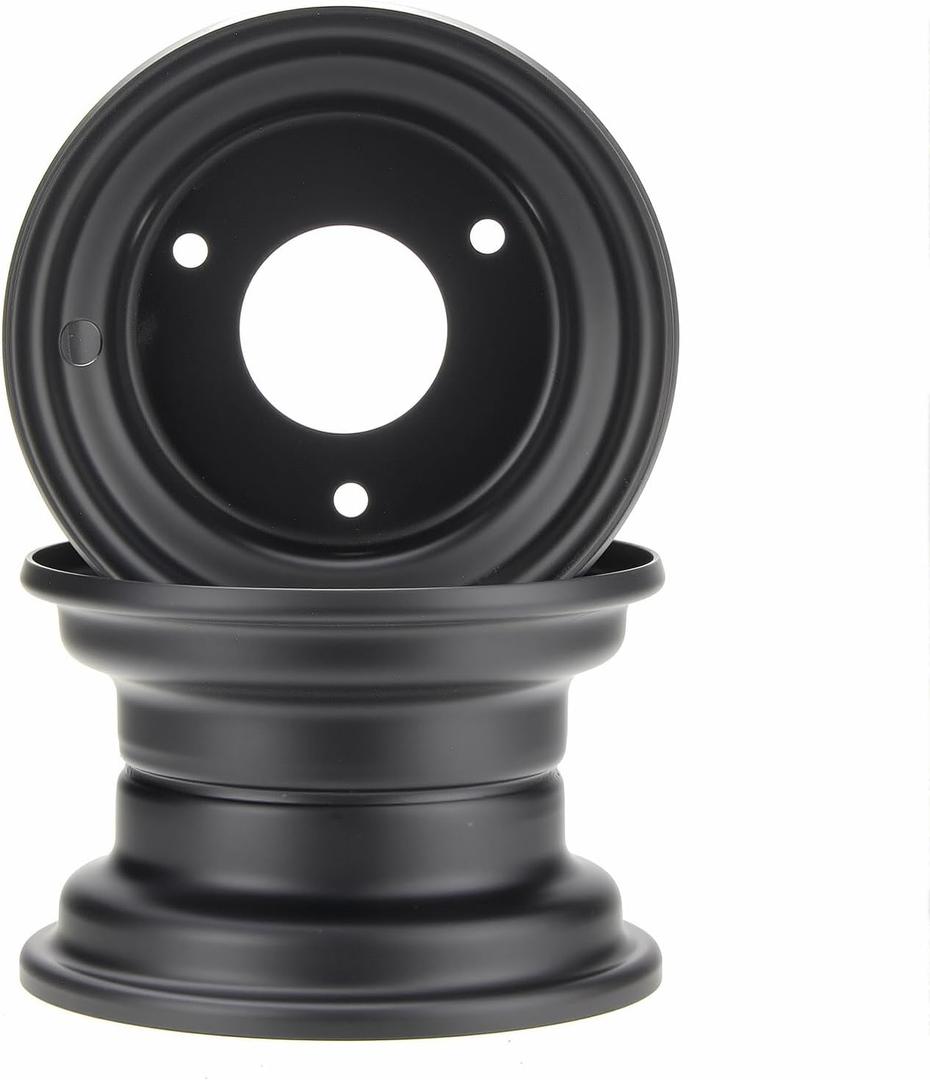 6" GoKart Wheel, 6 inch ATV Wheel Rim with 3 lugs Fits for 110-125cc ATV, Go-Kart, 3 Bolts Go Kart Rim for Quad 145/70-6 Tires Set of 2 (Black)
