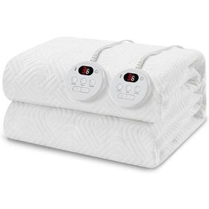 Easthome Heated Mattress Pad Queen Size Dual Control Auto Shut Off White