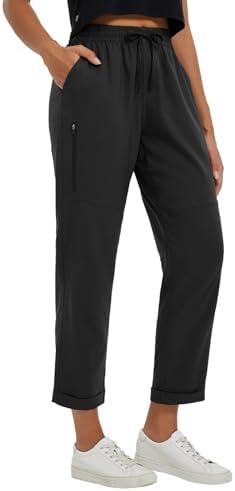 baleaf Women's Hiking Pants Ripstop Water Resistant Lightweight Golf Pants Quick Dry Zip Pockets Work Travel Clothes, M